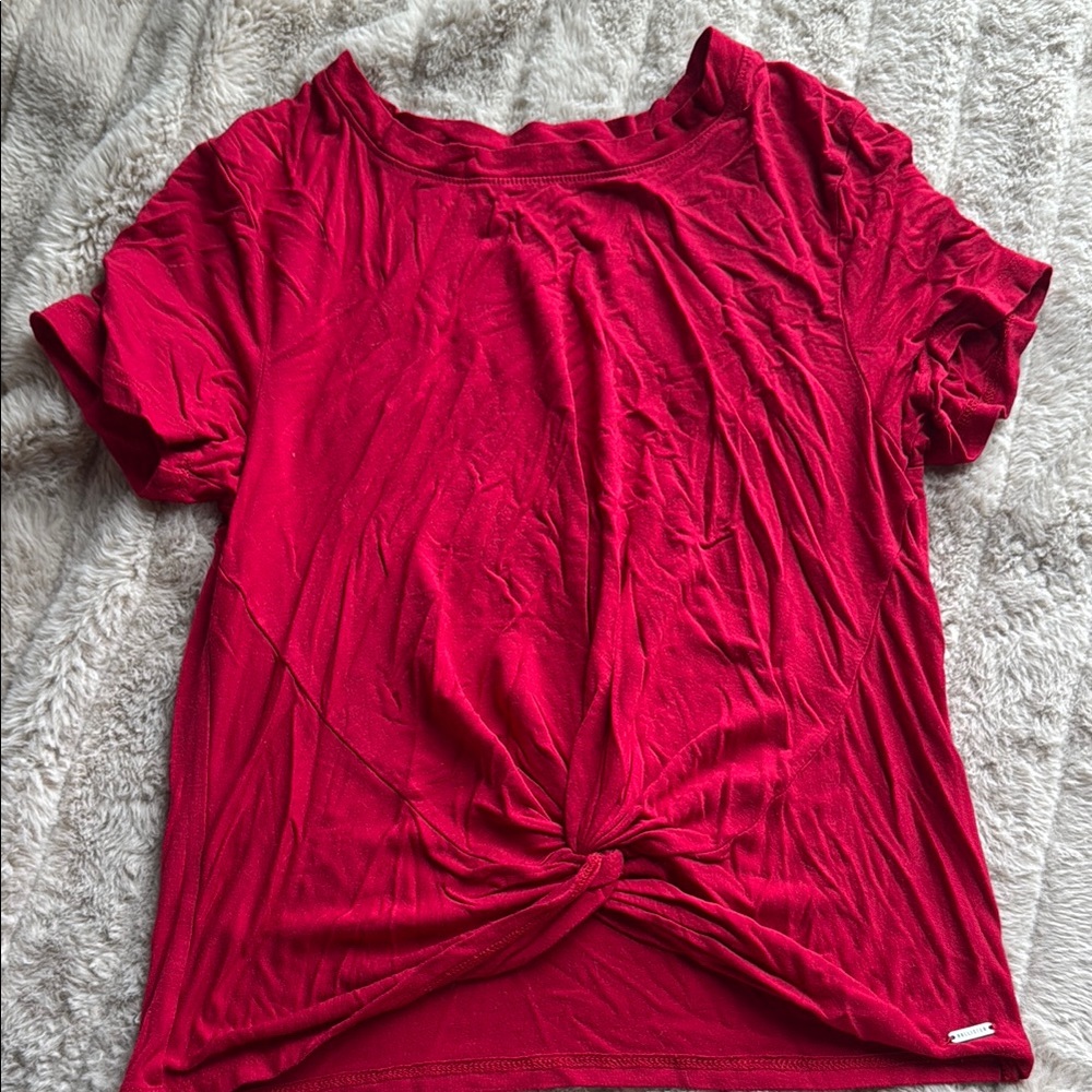 Hollister Red Tie Front Relaxed T-Shirt